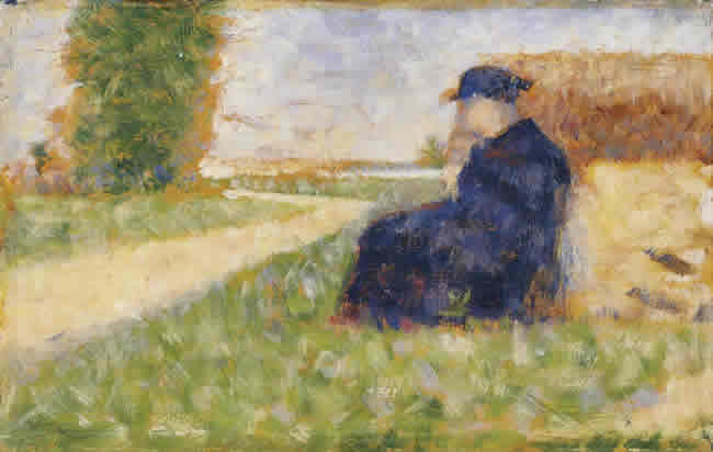Figure in a Landscape at Barbizon by Georges Seurat