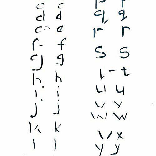 Painting lower case letters.