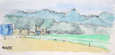 Watercolor plein air painting