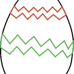 Free Easter Stencils Collection: Easter Egg with Zigzags