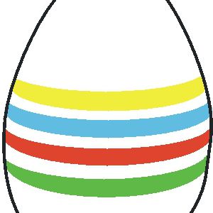 Free Easter Stencils Collection: Easter Egg with Stripes