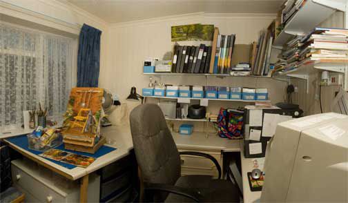 Artist's painting studio