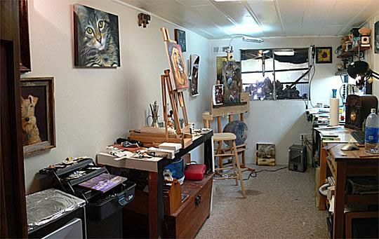 Painting studio of artist Jeff Watts