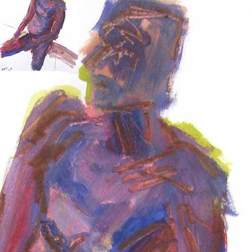 Mixed media painting technique combining gouache with coloured pencil