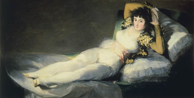 The clothed Maja (La Maja vestida), 1800, by Francisco de Goya (1746-1828), oil on canvas, 95x190 cm.